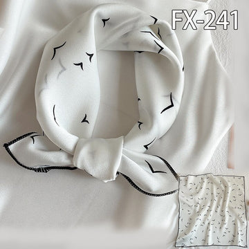 50x50cm Square Silk Hair Scarf Women Headband Fashion Print Neck Scarfs Office Hair Band Hand Kerchief Female Bandana daiiibabyyy